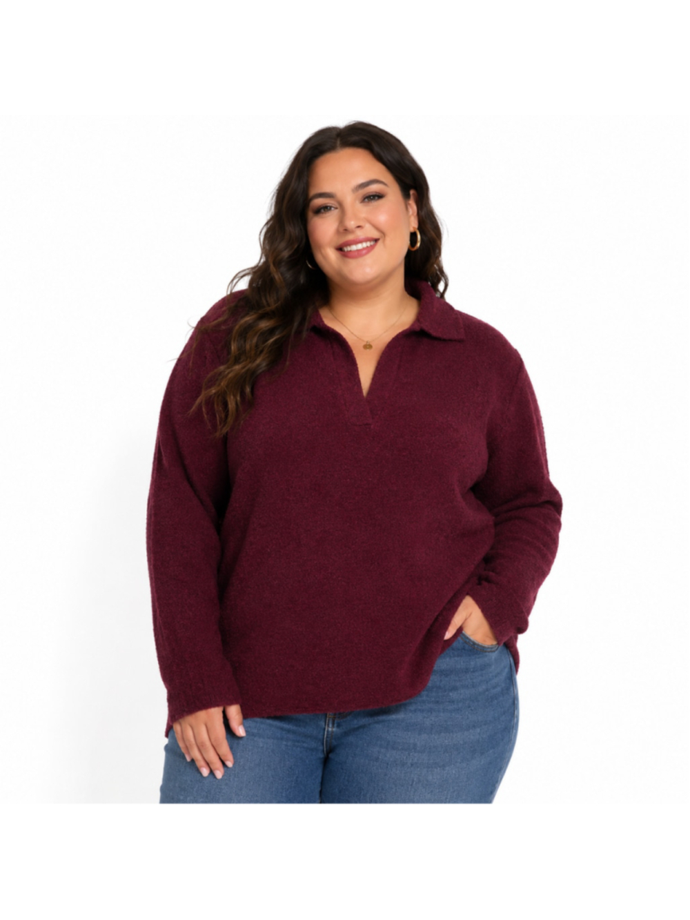 Women's Plus Size A New Day Cashmere-Soft Wool Blend V-Neck Sweater–Size 1X–NWT